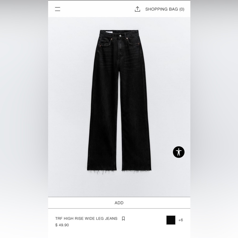 NWT Zara TRF High Rise Wide Leg Jeans